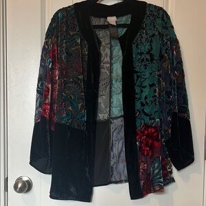 Chico's Multicolor Velvet Blazer